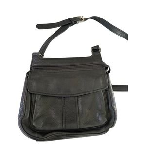 Vintage FOSSIL Black Leather Crossbody Handbag